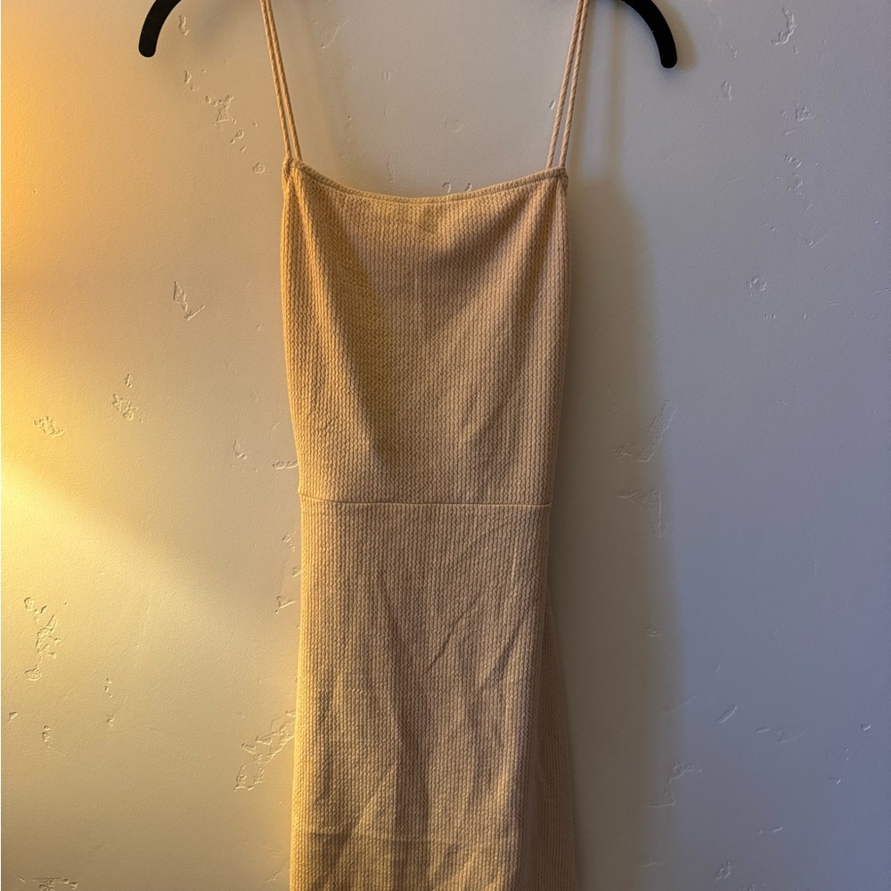 Beige Sleeveless Dress